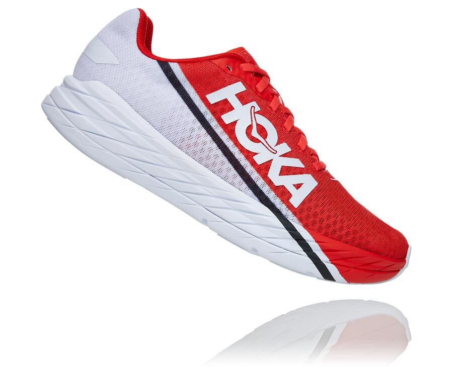 Hoka One One Mens Running Shoes - Rocket X - Red/White - CLSG53680